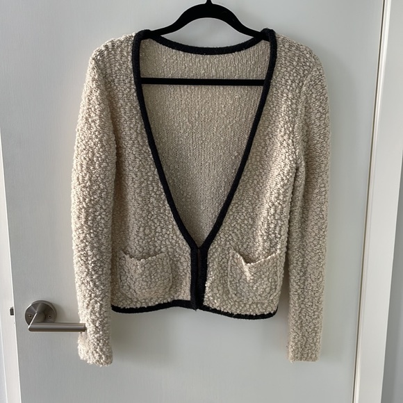 Cardigan contrast black and cream size 6 - Picture 3 of 6